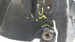 Front right fender liner for Toyota Prius V 12-14 pre-restoration, fasteners torn, tear