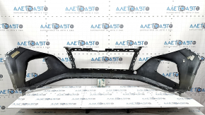 Front bumper bare Hyundai Tucson 22-24 without parking sensors, white, pressed, scratches, non-factory holes, cracks in the fasteners