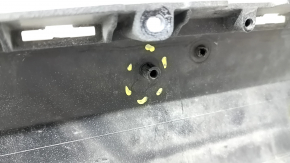 Front bumper bare Hyundai Tucson 22-24 without parking sensors, white, pressed, scratches, non-factory holes, cracks in the fasteners