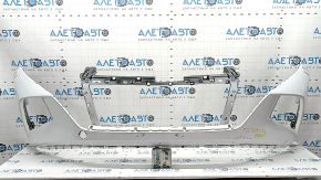 Front bumper bare Hyundai Tucson 22-24 without parking sensors, white, pressed, scratches, non-factory holes, cracks in the fasteners