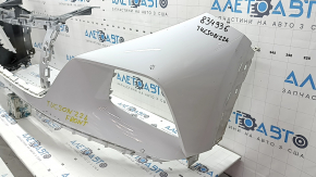Front bumper bare Hyundai Tucson 22-24 without parking sensors, white, pressed, scratches, non-factory holes, cracks in the fasteners