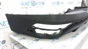 The bare lower rear bumper of a Hyundai Tucson 22-24 without parking sensors, structure, dented, cracked, scratched, broken fasteners