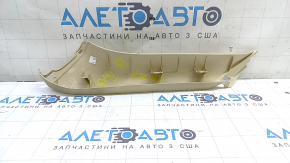 Left trunk door trim for a Lexus RX350 RX450h 10-15, beige, scuffed, dented, and dented