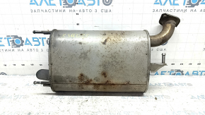 The rear muffler with the barrel of the Lexus ES300h 13-18 is dented.