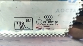 Rear right window glass, blind, Audi E-Tron 19-23, tinted, chrome, Quattro, dented molding, broken heating wiring