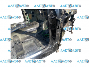 Front right quarter panel of an Audi E-Tron 19-23, black LY9T, on the body, the pillar at the bottom is dented