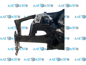 Front right quarter panel of an Audi E-Tron 19-23, black LY9T, on the body, the pillar at the bottom is dented