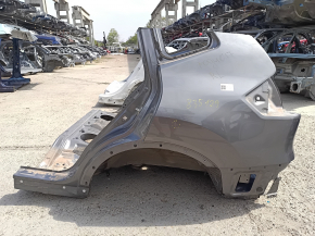 Quarter wing rear left Nissan Rogue 14-20 under BSM, on the body, graphite, bumpers