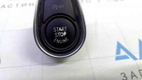 The start/stop button on a BMW 3 F30 12-18 has the start/stop text erased.