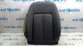 Upper passenger seat trim for Audi E-Tron 19-23, dark gray leather, heated, seam torn