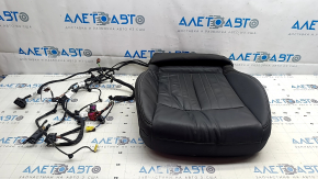 Lower passenger seat trim for the Audi E-Tron 19-23, dark gray leather, heated, with wiring, dented leather