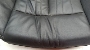 Lower passenger seat trim for the Audi E-Tron 19-23, dark gray leather, heated, with wiring, dented leather