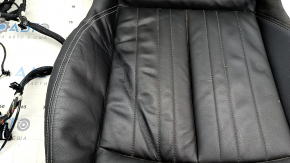 Lower passenger seat trim for the Audi E-Tron 19-23, dark gray leather, heated, with wiring, dented leather