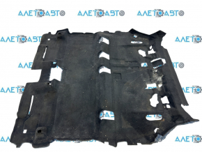 The floor covering under the 2nd row seats of the Chevrolet Equinox 18-24 is black and can be cleaned.