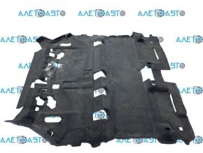 The floor covering under the 2nd row seats of the Chevrolet Equinox 18-24 is black and can be cleaned.