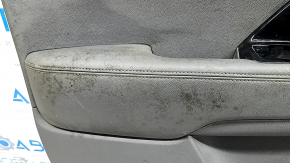 Front left door panel for Kia Niro 17-22, gray, glossy black insert, leather armrest, scratches, needs cleaning