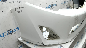 Front bumper, bare, Toyota Camry v50 12-14 USA LE XLE, white, scratches, dented, torn, broken fasteners