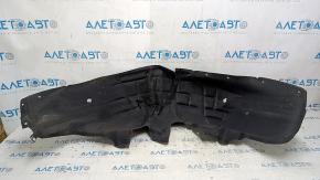 The rear left fender liner of the Chevrolet Equinox 18-24 is dented and torn.