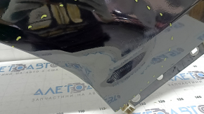 Front left wing Mercedes C-class W205 15-18 aluminum, black 040, dented, painted 0.25, debris under the paint