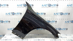Front right fender Mercedes C-class W205 15-21 aluminum, black 040, bumps, dented, painted 0.2, debris under the paint