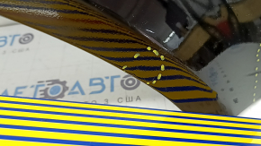 Front right fender Mercedes C-class W205 15-21 aluminum, black 040, bumps, dented, painted 0.2, debris under the paint