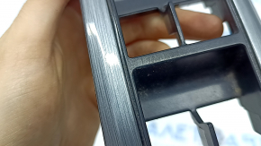 Front left power window control trim for Toyota Camry v50 12-14 USA, gray wood grain, scratches, crack in mount