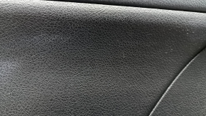 Front left door trim panel for Toyota Camry v50 12-14 USA, gray with black plastic insert, black rubber armrest, with handle, scratches, whitened plastic