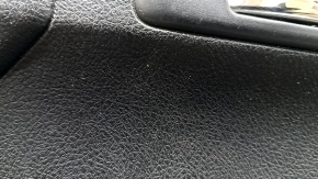 Front left door trim panel for Toyota Camry v50 12-14 USA, gray with black plastic insert, black rubber armrest, with handle, scratches, whitened plastic