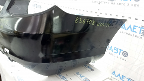 Bare rear bumper Mercedes C-class W205 300 15-21 without parking sensors, black, scratches, dents