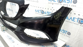 Front bumper, bare, Mercedes C-class W205 300/350e/350h/400 15-18, without parking sensors, black, fake, broken fasteners, scratches, dents, crack
