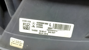 Left headlight Mercedes C-class W205 15-18 halogen, broken glass, cracks, scratches