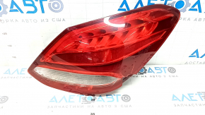 Right headlight Mercedes C-class W205 15-18 halogen, broken glass, cracks, scratches