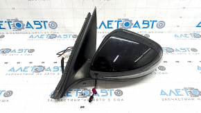 Left side mirror assembly Mercedes C-class W205 15-18 10+8+2 pins, turn signal, heated, with backlight, auto-dimming, BSM, black, scratches, scuffs