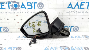 Left side mirror assembly for VW Tiguan 18-19, 6+2 pins, BSM, turn signal, heated, white, scratches