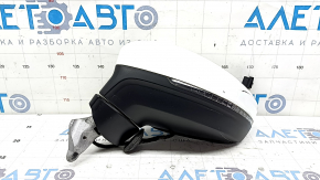Left side mirror assembly for VW Tiguan 18-19, 6+2 pins, BSM, turn signal, heated, white, scratches