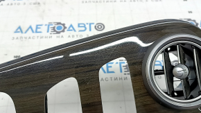 Mercedes C-class W205 15-18 center console trim in dark wood, with deflectors, scratches