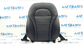 Mercedes C-class W205 15-21 passenger seat back upholstery, black, perforated, heated, dented leather