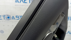 Door trim panel, rear left, Mercedes C-class W205 15-16, black leather with curtain, wood insert, with handle, black leather armrest, scratches