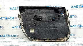 Front right door panel for Mercedes C-class W205 15-21, black leather, wood insert, with handle, black leather armrest, scratches, dents