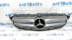 Mercedes C-class W205 15-18 radiator grille assembly with emblem, chrome molding, under the camera, sand, in paint