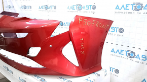 Bare front bumper for Toyota Prius 50 16-18 with parking sensors, red 3T7, dented, cracked, broken mount