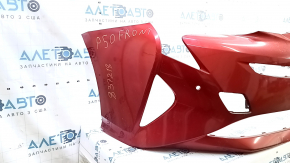 Bare front bumper for Toyota Prius 50 16-18 with parking sensors, red 3T7, dented, cracked, broken mount