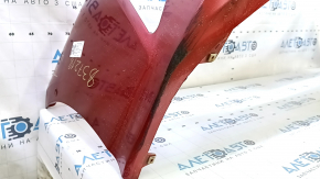 Bare front bumper for Toyota Prius 50 16-18 with parking sensors, red 3T7, dented, cracked, broken mount