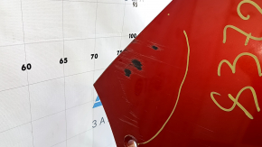 Bare rear bumper for Toyota Prius 50 16-18 with parking sensors, red 3T7, scratches