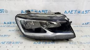VW Tiguan 18-21 right front headlight, bare halogen, LED DRL, sand, chipped