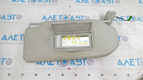 Right sun visor for Volvo XC90 16-22, gray leather, with backlight, no hook, scratches, dry cleanable