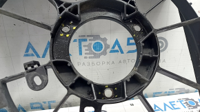 The diffuser radiator shroud is bare for a Toyota Camry V50 12-14 hybrid USA. The embedded parts are drilled out and the bolts are broken off.