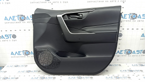 Toyota Rav4 19-24 front right door panel trim, black leather armrest, black plastic insert, gray molding, with handle