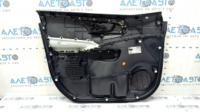 Toyota Rav4 19-24 front right door panel trim, black leather armrest, black plastic insert, gray molding, with handle