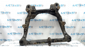 The front subframe of a Toyota Camry V50 12-14 USA is rusty and the silent blocks are cracked.